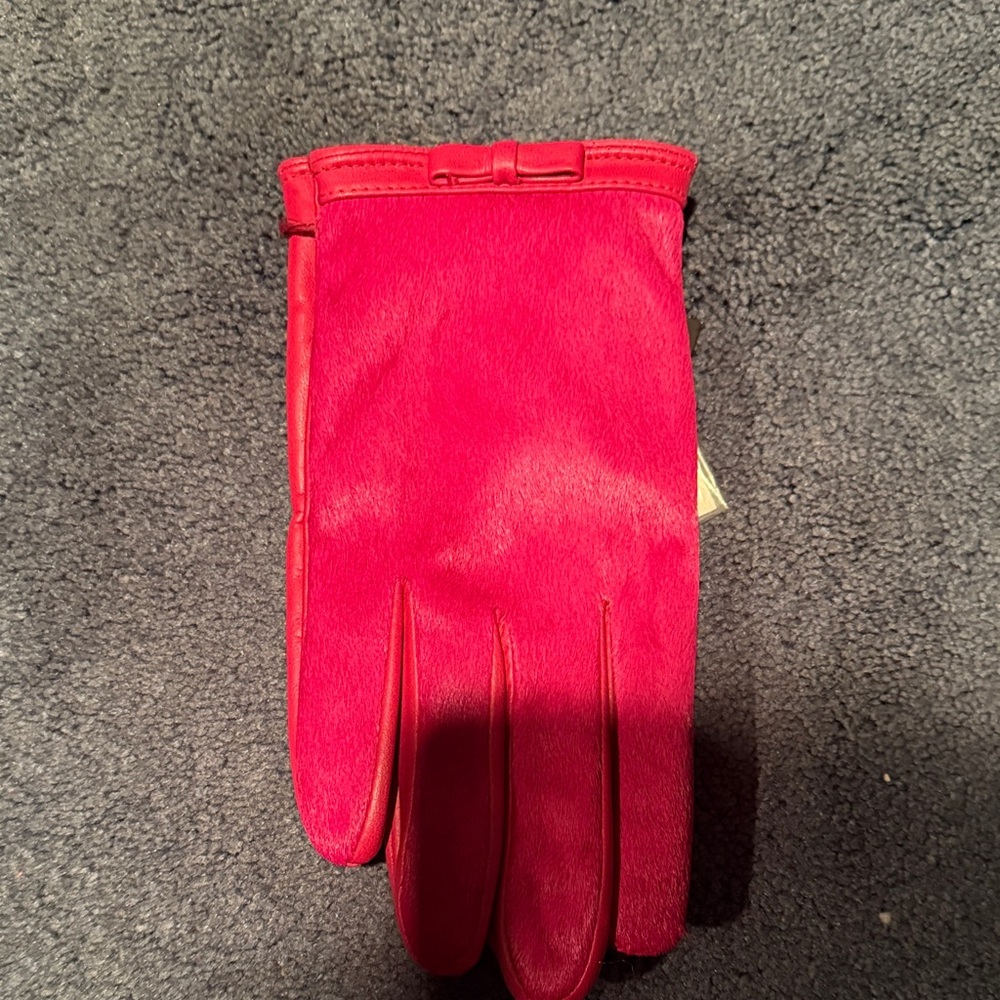 Banana Republic Hot Pink Calf Hair gloves